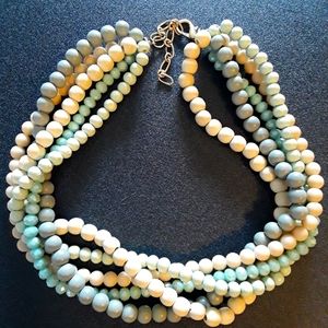 Express wood/glass beaded necklace